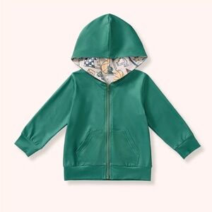 Vibrant Green Kids Zip-Up Hoodie